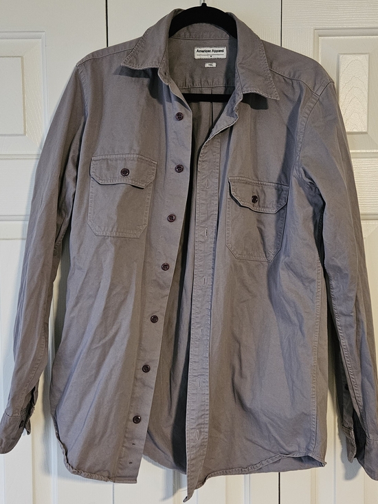 American Apparel Other - American Apparel Men’s Light Gray Button-Front Shirt Jacket - Twill